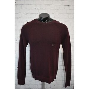 Express Crew Neck Sweater Mens Medium Thermal Ribbed Knit Cotton Raglan NEW